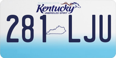KY license plate 281LJU