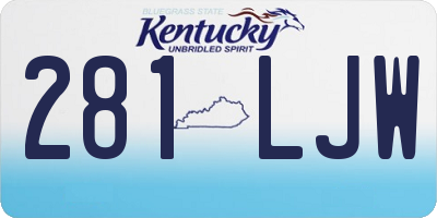 KY license plate 281LJW