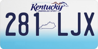 KY license plate 281LJX