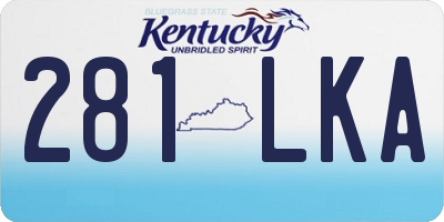 KY license plate 281LKA