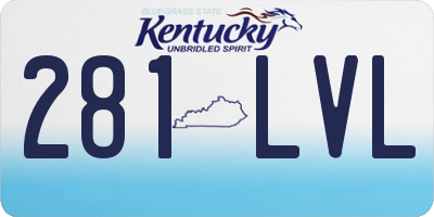 KY license plate 281LVL