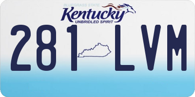 KY license plate 281LVM
