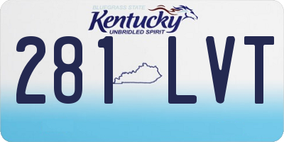 KY license plate 281LVT