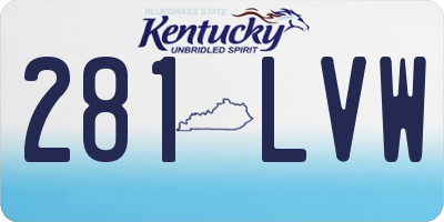 KY license plate 281LVW