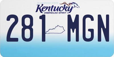KY license plate 281MGN