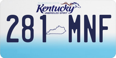 KY license plate 281MNF