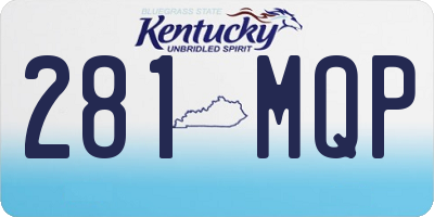 KY license plate 281MQP