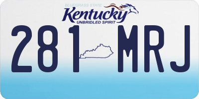 KY license plate 281MRJ