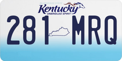 KY license plate 281MRQ
