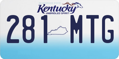 KY license plate 281MTG