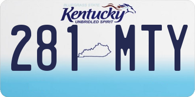 KY license plate 281MTY
