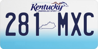 KY license plate 281MXC