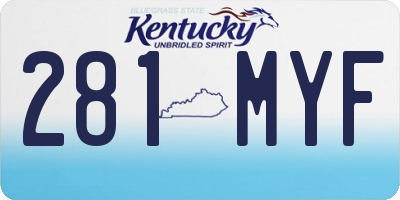 KY license plate 281MYF