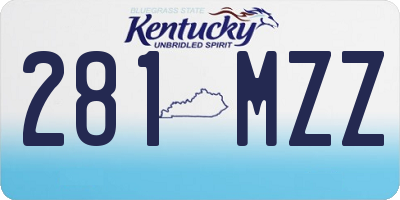 KY license plate 281MZZ