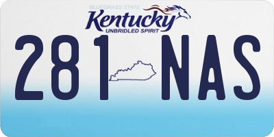 KY license plate 281NAS