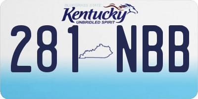 KY license plate 281NBB