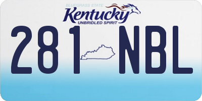 KY license plate 281NBL