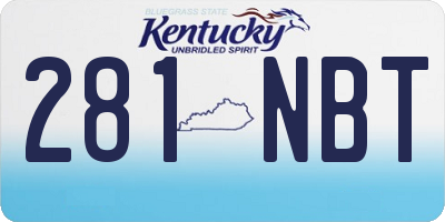KY license plate 281NBT