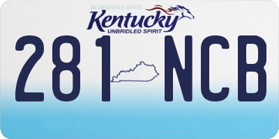 KY license plate 281NCB