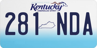KY license plate 281NDA