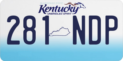 KY license plate 281NDP