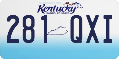 KY license plate 281QXI