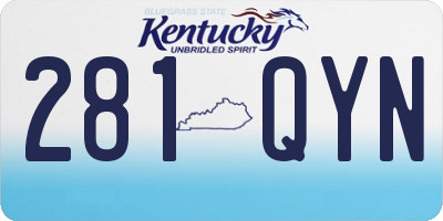 KY license plate 281QYN