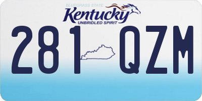 KY license plate 281QZM