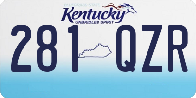 KY license plate 281QZR