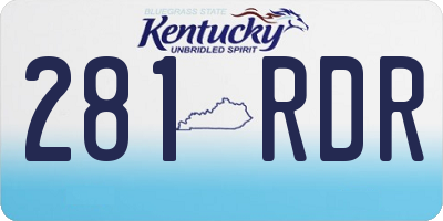 KY license plate 281RDR