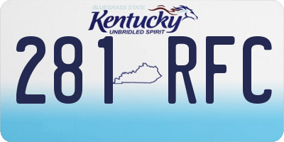 KY license plate 281RFC