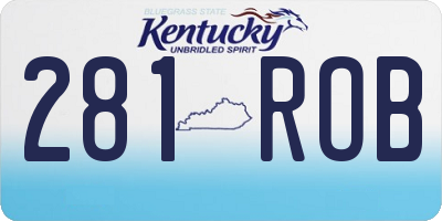 KY license plate 281ROB