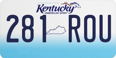 KY license plate 281ROU