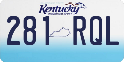 KY license plate 281RQL
