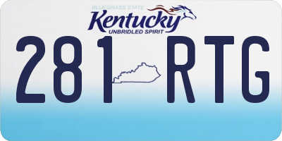 KY license plate 281RTG