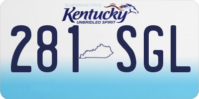 KY license plate 281SGL