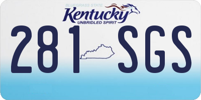 KY license plate 281SGS
