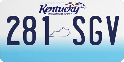 KY license plate 281SGV