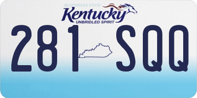 KY license plate 281SQQ