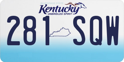 KY license plate 281SQW