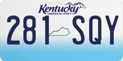 KY license plate 281SQY