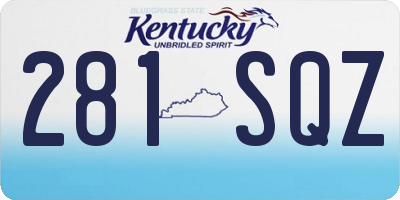 KY license plate 281SQZ