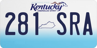 KY license plate 281SRA