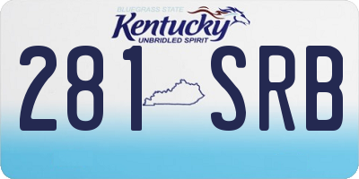 KY license plate 281SRB