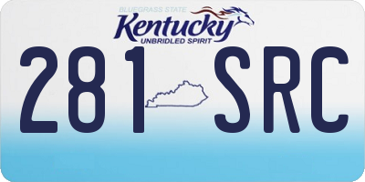 KY license plate 281SRC