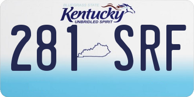 KY license plate 281SRF