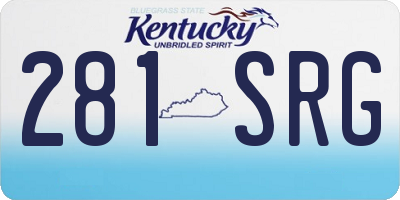 KY license plate 281SRG