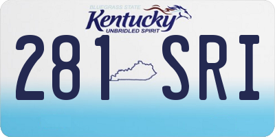 KY license plate 281SRI