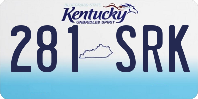 KY license plate 281SRK