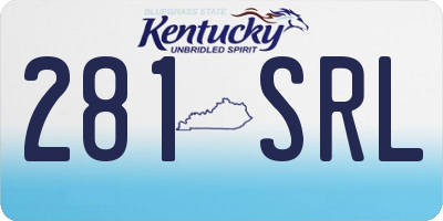 KY license plate 281SRL